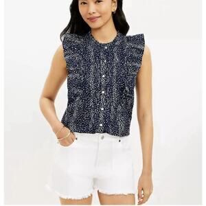 LOFT Blue Star Sleeveless Top XS NWT